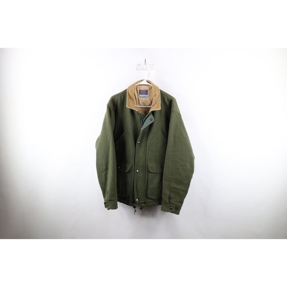 Vtg 70s Pendleton Outdoorsman Mens L Corduroy Wool Whipcord Bomber Jacket USA